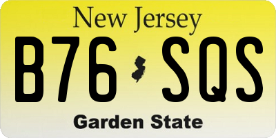 NJ license plate B76SQS