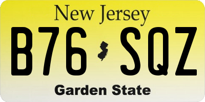 NJ license plate B76SQZ