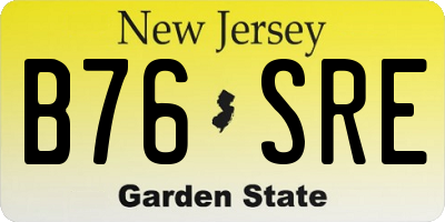 NJ license plate B76SRE