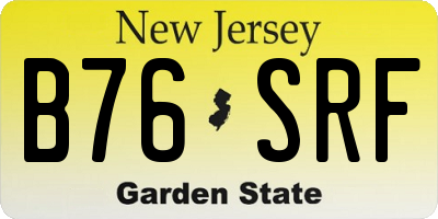 NJ license plate B76SRF