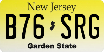 NJ license plate B76SRG