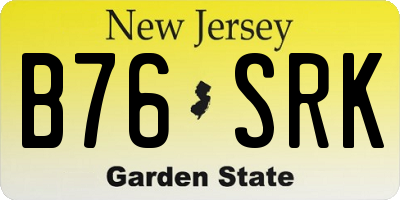 NJ license plate B76SRK