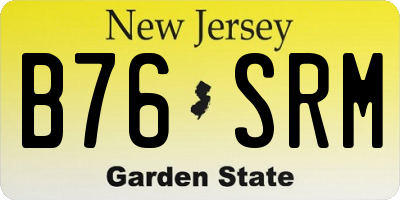 NJ license plate B76SRM