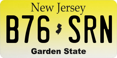 NJ license plate B76SRN