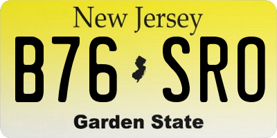 NJ license plate B76SRO