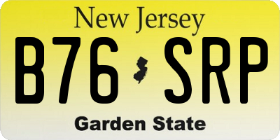 NJ license plate B76SRP