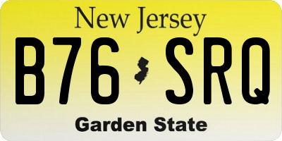NJ license plate B76SRQ