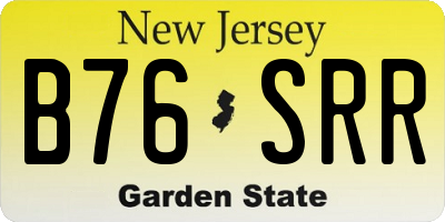 NJ license plate B76SRR