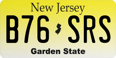 NJ license plate B76SRS
