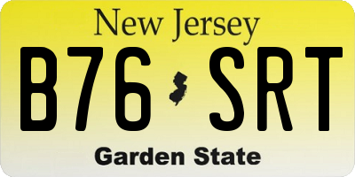 NJ license plate B76SRT