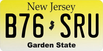 NJ license plate B76SRU
