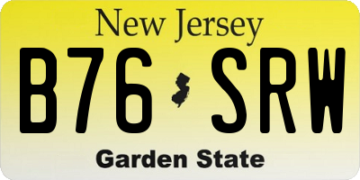 NJ license plate B76SRW