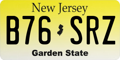 NJ license plate B76SRZ