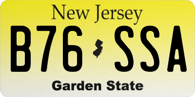 NJ license plate B76SSA