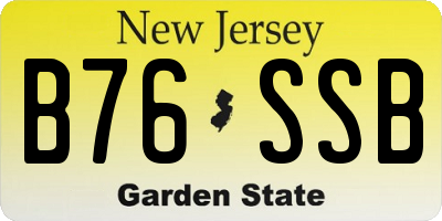 NJ license plate B76SSB
