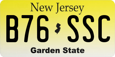 NJ license plate B76SSC