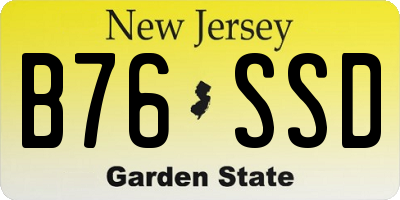 NJ license plate B76SSD