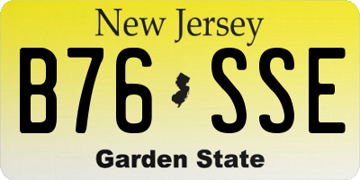 NJ license plate B76SSE