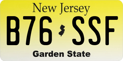 NJ license plate B76SSF