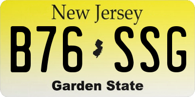NJ license plate B76SSG