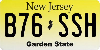 NJ license plate B76SSH
