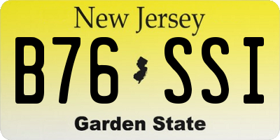 NJ license plate B76SSI