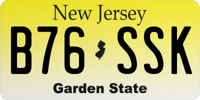 NJ license plate B76SSK