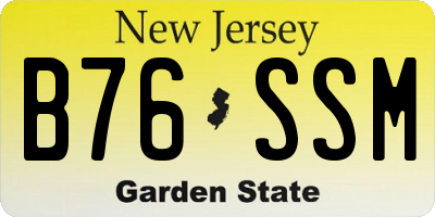 NJ license plate B76SSM