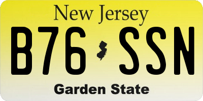 NJ license plate B76SSN