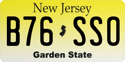NJ license plate B76SSO
