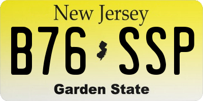 NJ license plate B76SSP