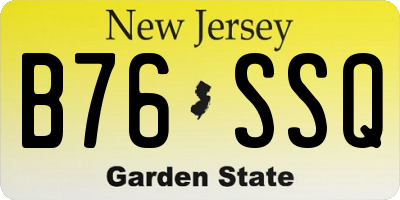 NJ license plate B76SSQ