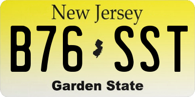 NJ license plate B76SST