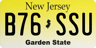 NJ license plate B76SSU