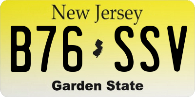 NJ license plate B76SSV