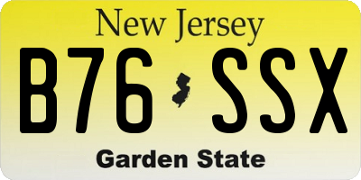 NJ license plate B76SSX