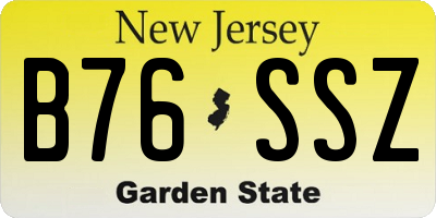 NJ license plate B76SSZ