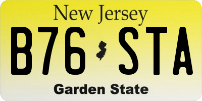 NJ license plate B76STA