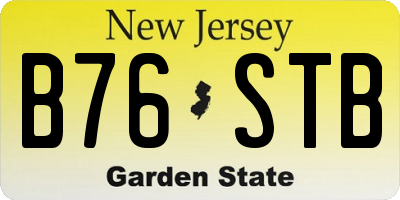 NJ license plate B76STB