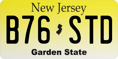 NJ license plate B76STD