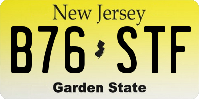 NJ license plate B76STF
