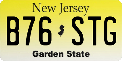 NJ license plate B76STG