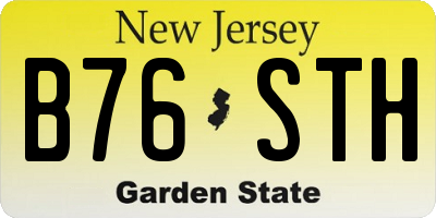 NJ license plate B76STH