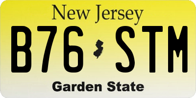 NJ license plate B76STM