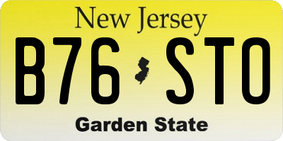 NJ license plate B76STO