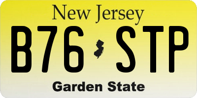 NJ license plate B76STP