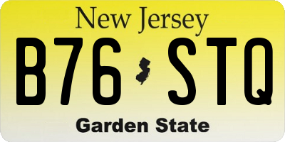 NJ license plate B76STQ