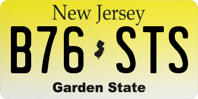 NJ license plate B76STS