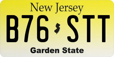 NJ license plate B76STT