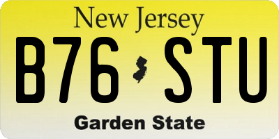 NJ license plate B76STU
